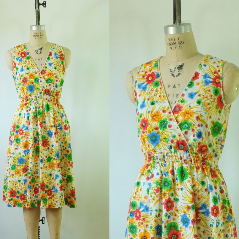 vintage floral dress | 1970s floral sundress